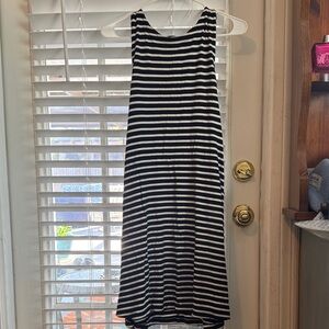 LOFT Black and White Striped Dress